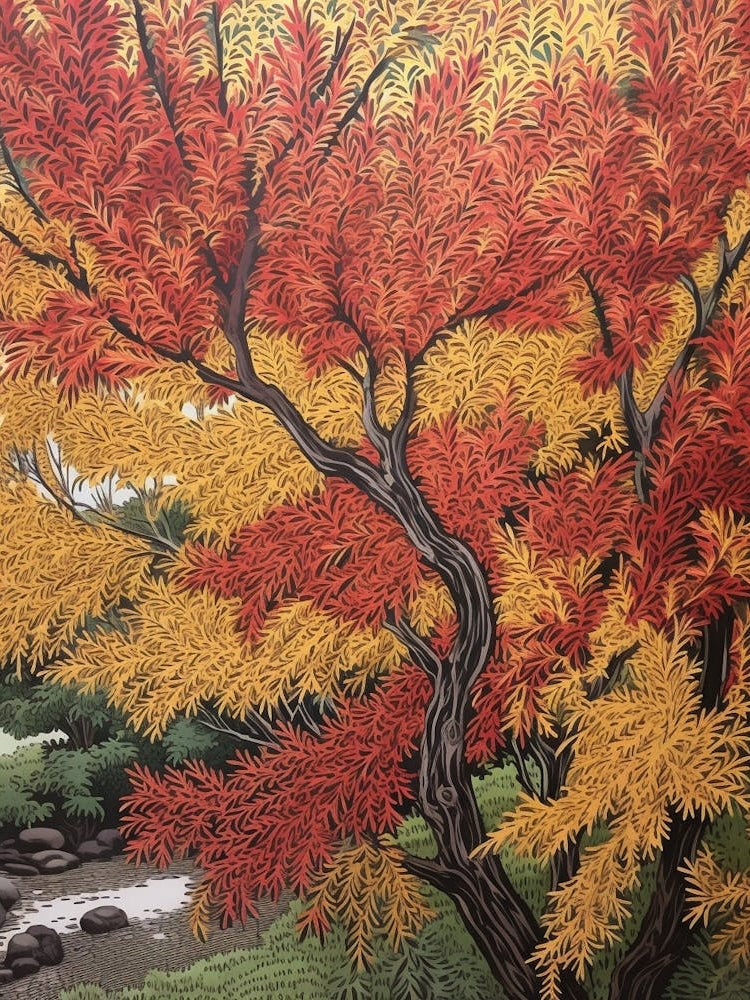 Bebbs Willow 3 Vintage Autumn Tree Print 