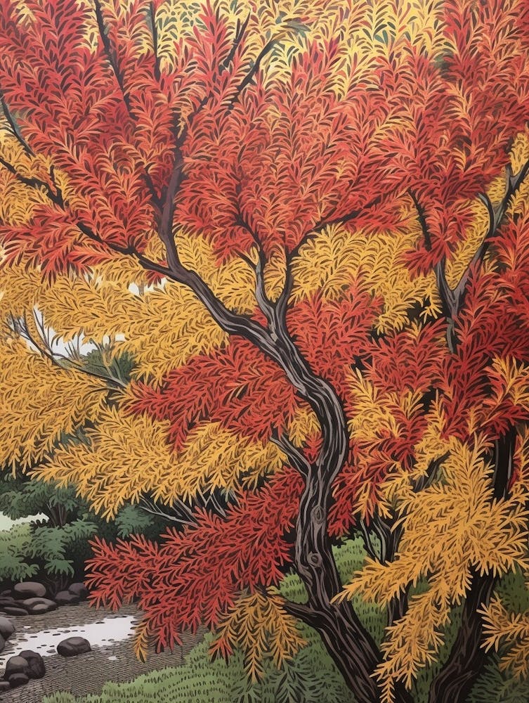 Bebbs Willow 3 Vintage Autumn Tree Print