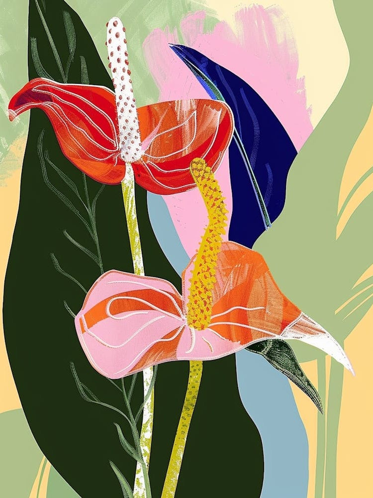 Colourful Flower Illustration Flamingo Flower 3