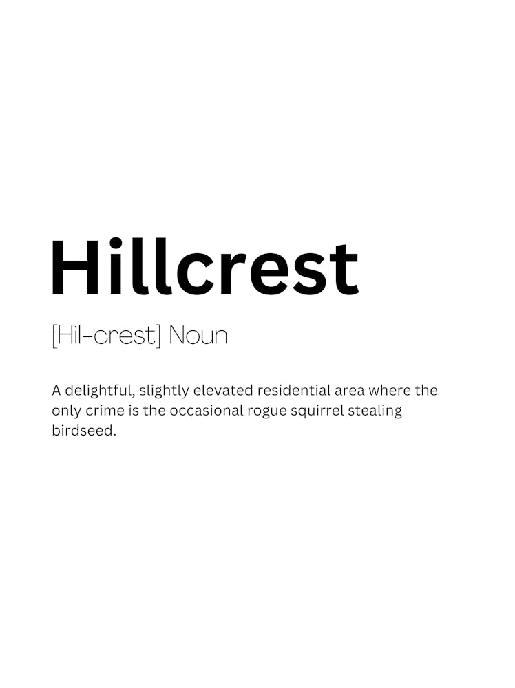 Hillcrest Definition Meaning
