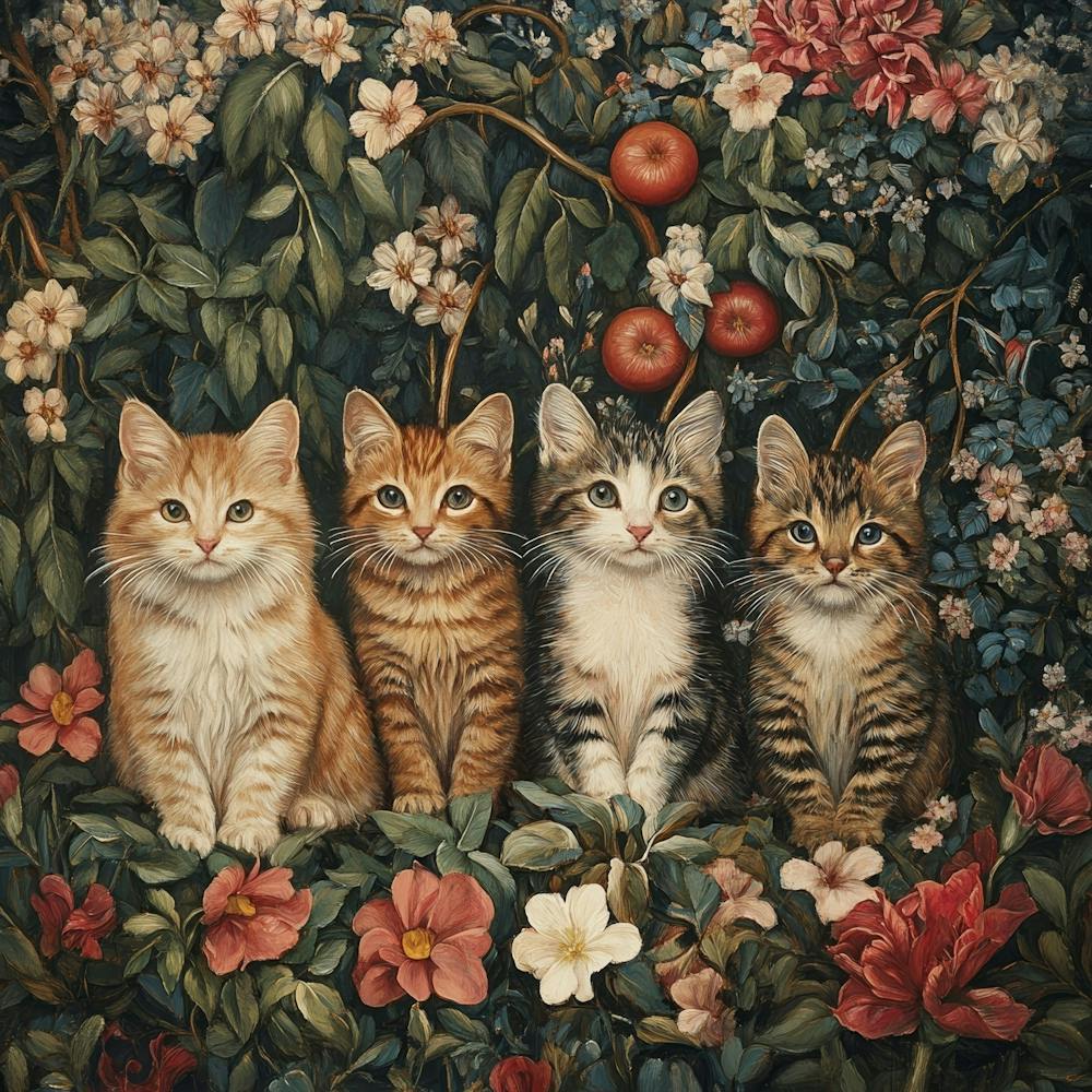 Kittens In The Garden Art