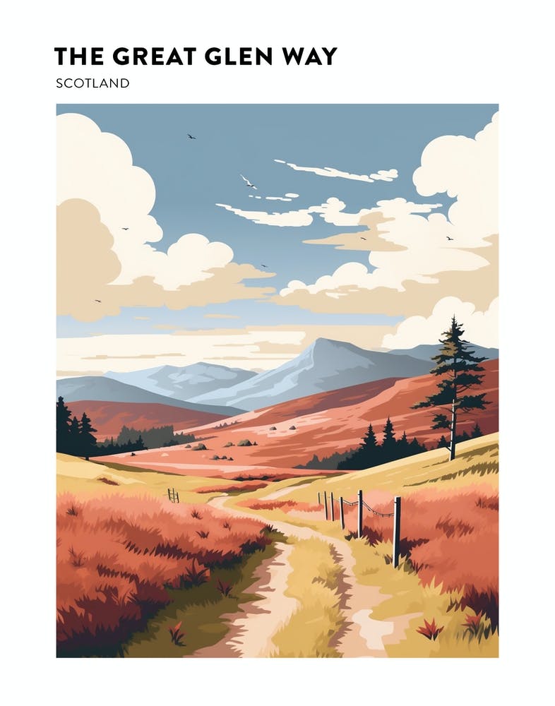 The Great Glen Way Scotland 1 Hiking Trail Landscape Poster