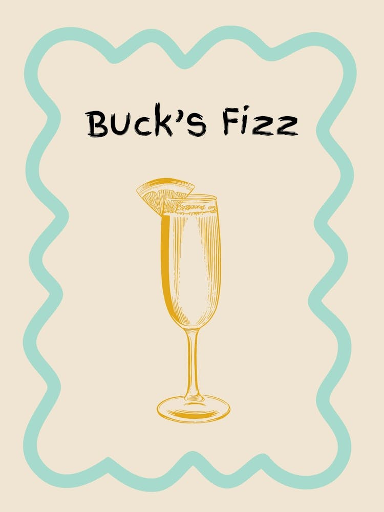 Bucks Fizz Doodle Poster Türkis & Orange