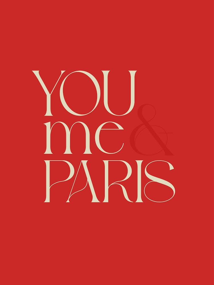 Paris Inspirational Travel Typography Red Poster Print Art Lover Inspired
