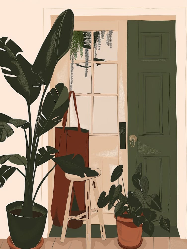 Green House With Potted Plants