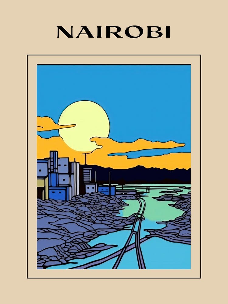 Minimal Design Style Of Nairobi, Kenya 1 Poster