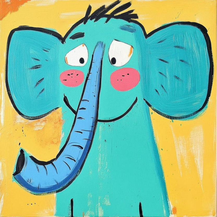 Elephant On A Yellow Background