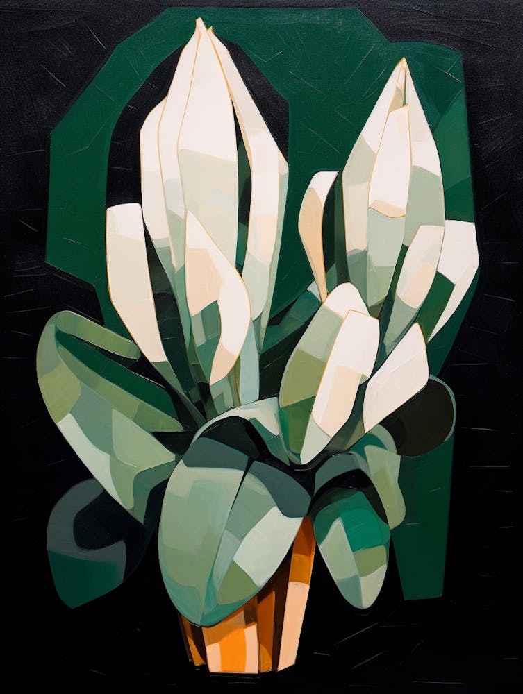 Modern Abstract Cactus Painting Easter Cactus 2