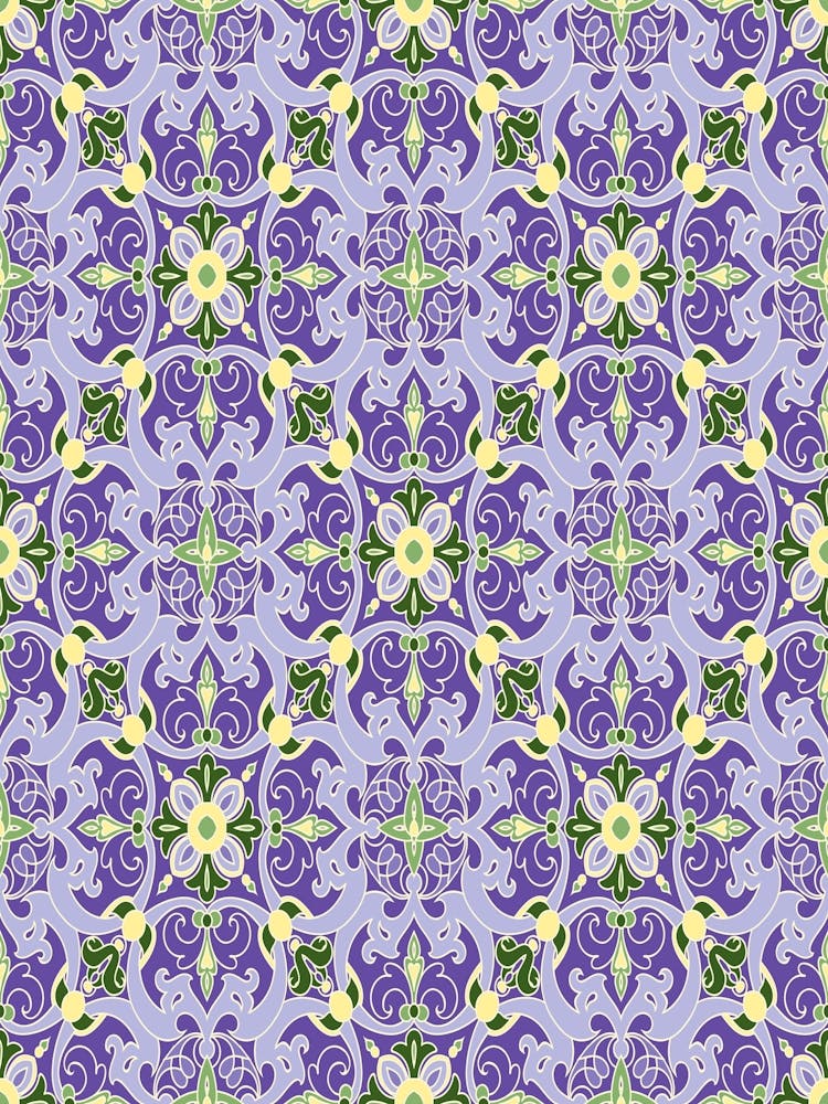 Purple Floral Pattern - Iznik — Turkish pattern