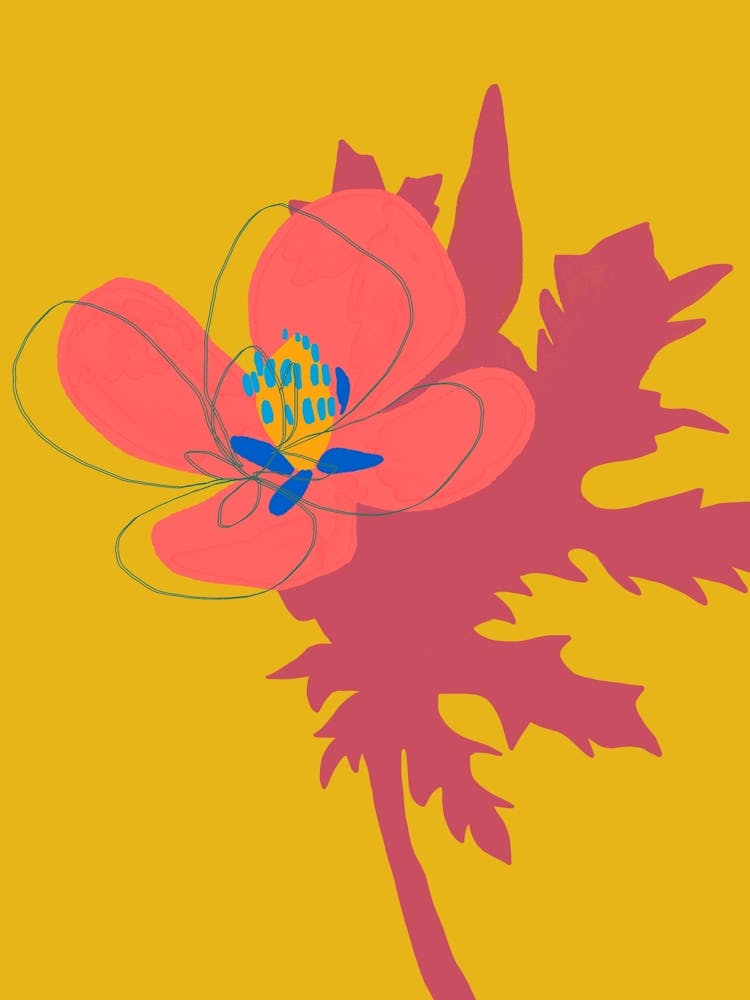 Blume Auf Gelbem Hintergrund