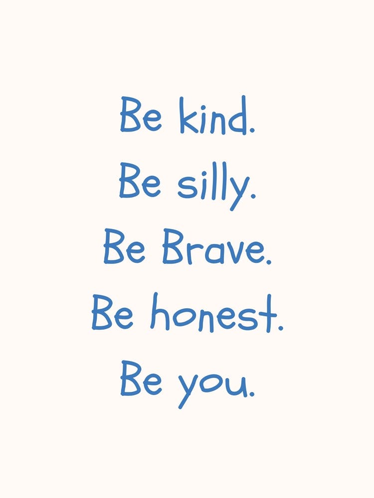 Be You Blue Quote Poster