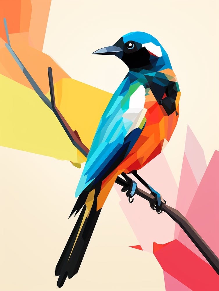 Colourful Geometric Bird Magpie 6