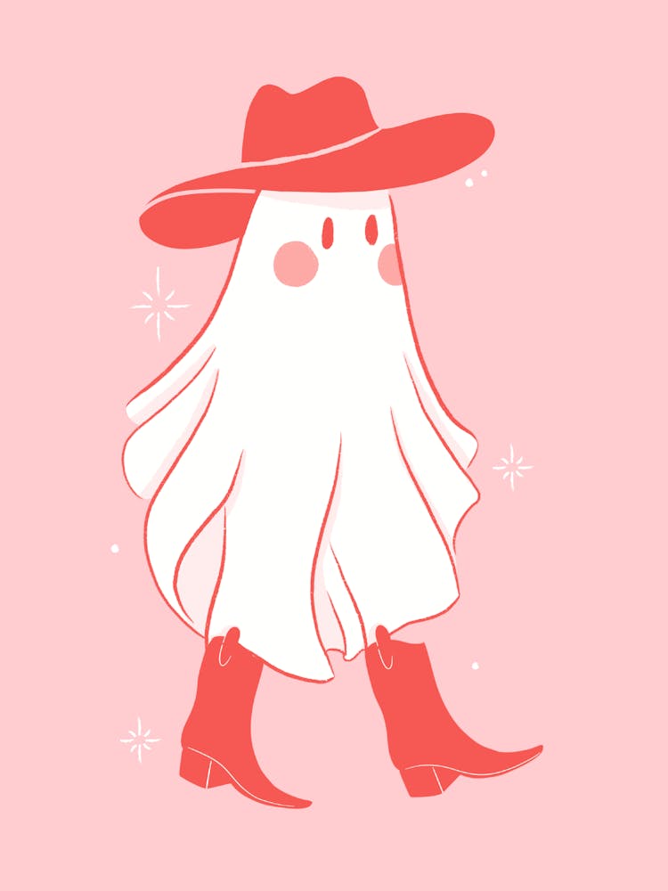 Cowboy Ghost - Pink - Western Halloween