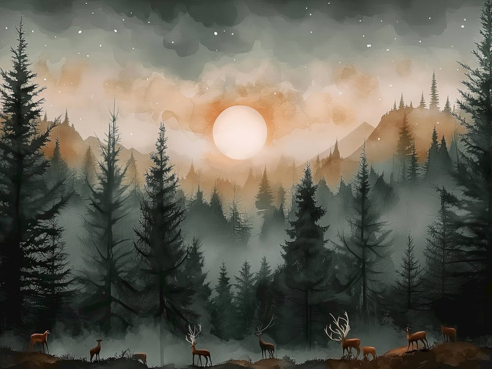 Deer In The Forest 1