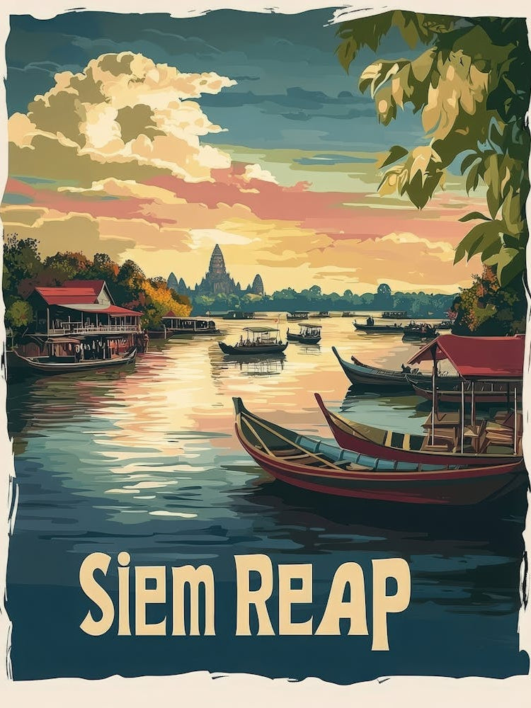 Aihrgdesign A Mid Century Modern Travel Poster For Siem Reap 3