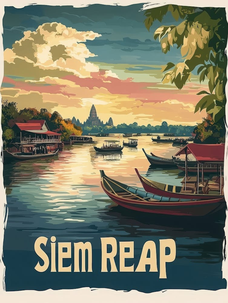 Aihrgdesign A Mid Century Modern Travel Poster For Siem Reap 3
