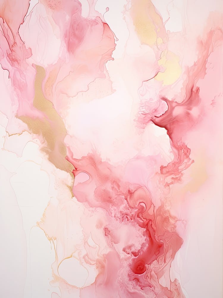 Pink And White Flow Asbtract Painting 7