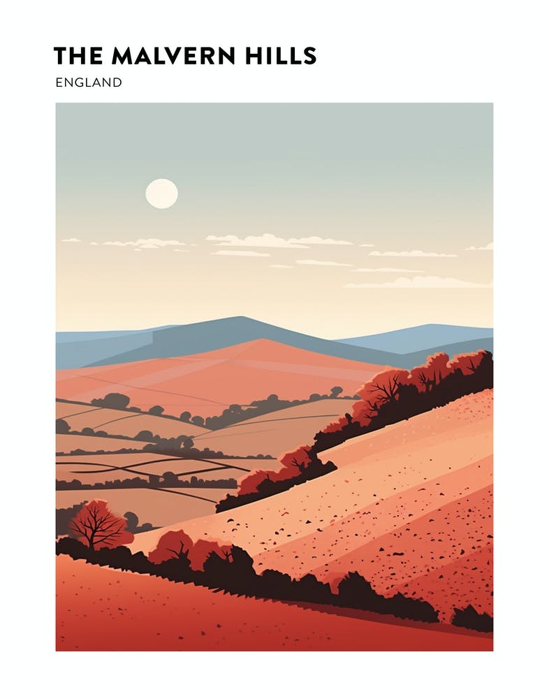 The Malvern Hills England 2 Hiking Trail Landscape Poster