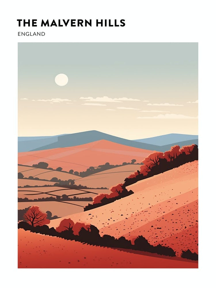 The Malvern Hills England 2 Hiking Trail Landscape Poster