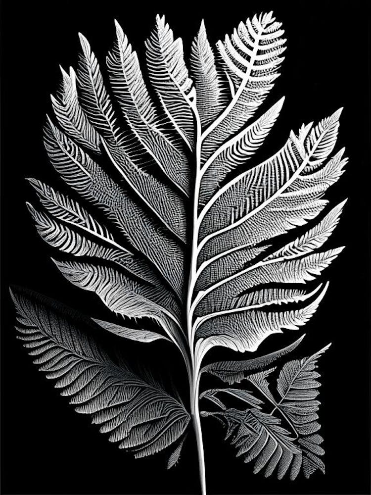 Sequoia Leaf Linocut 2
