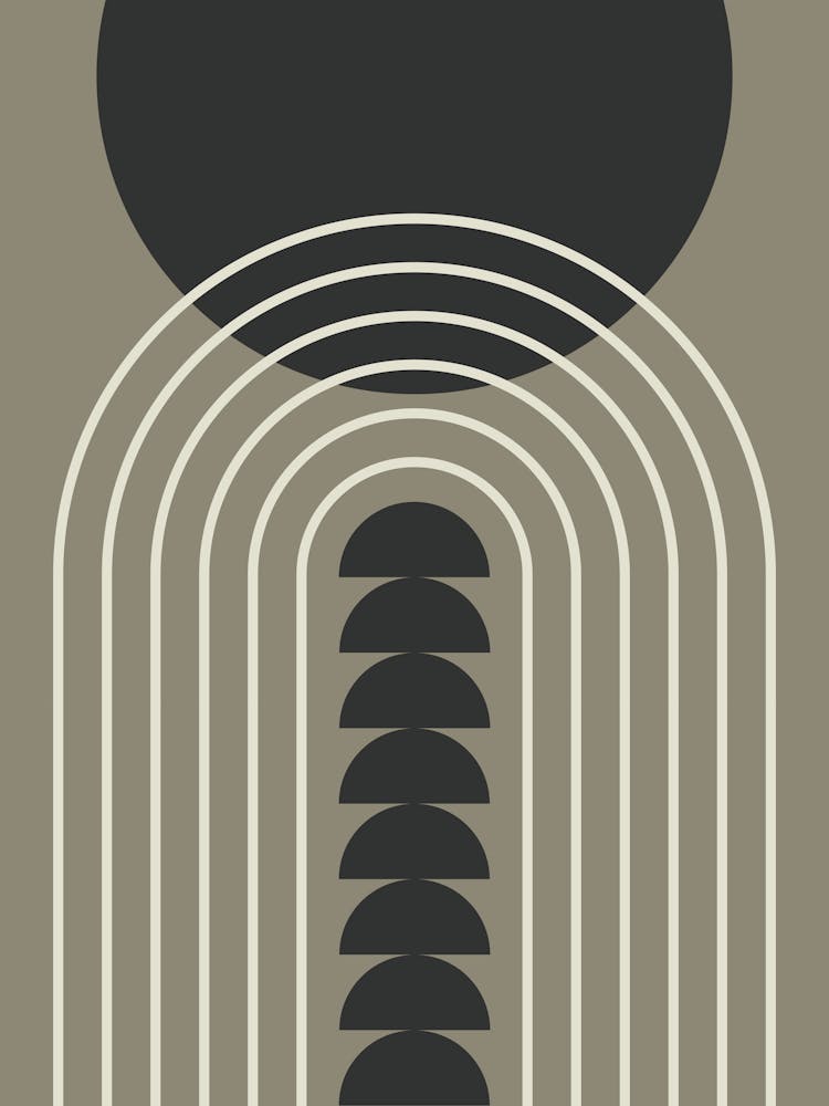 Modern Mid Century Gateway Sun Rainbow 3 In Grey Cream Charcoal 01