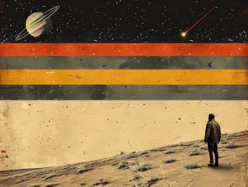Man Standing In The Desert