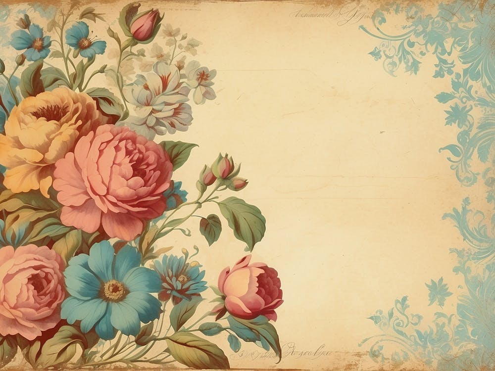 Vintage-Blumengemälde