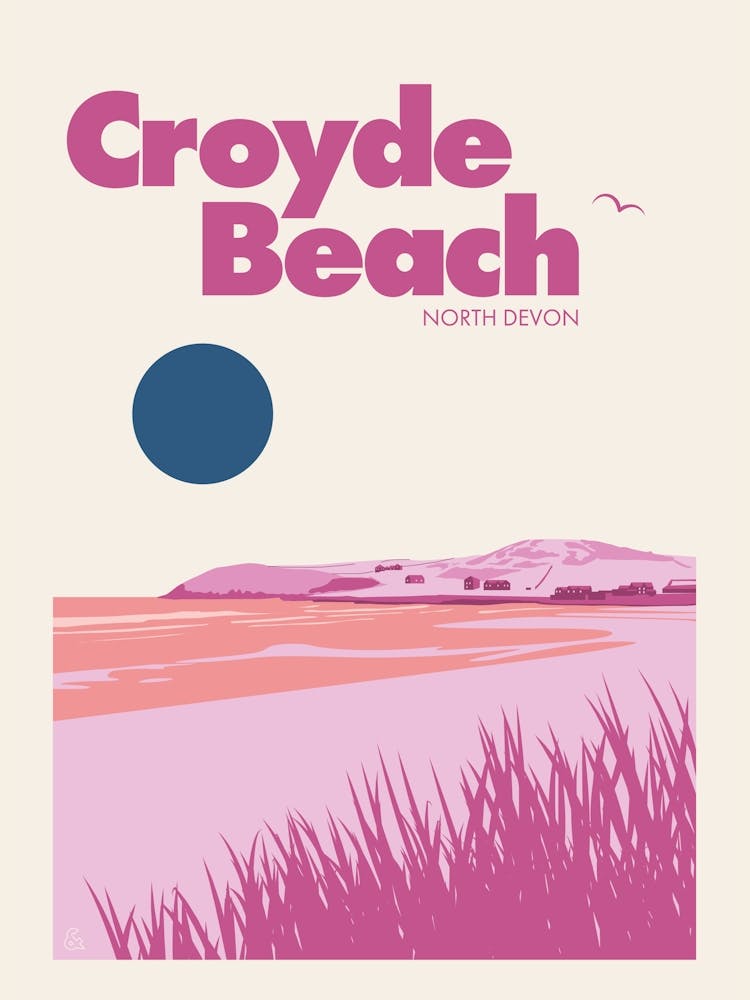 Croyde Beach, North Devon (Pink)