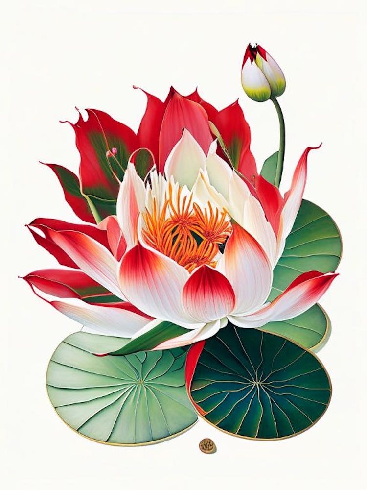 Red Lotus Decoupage 2