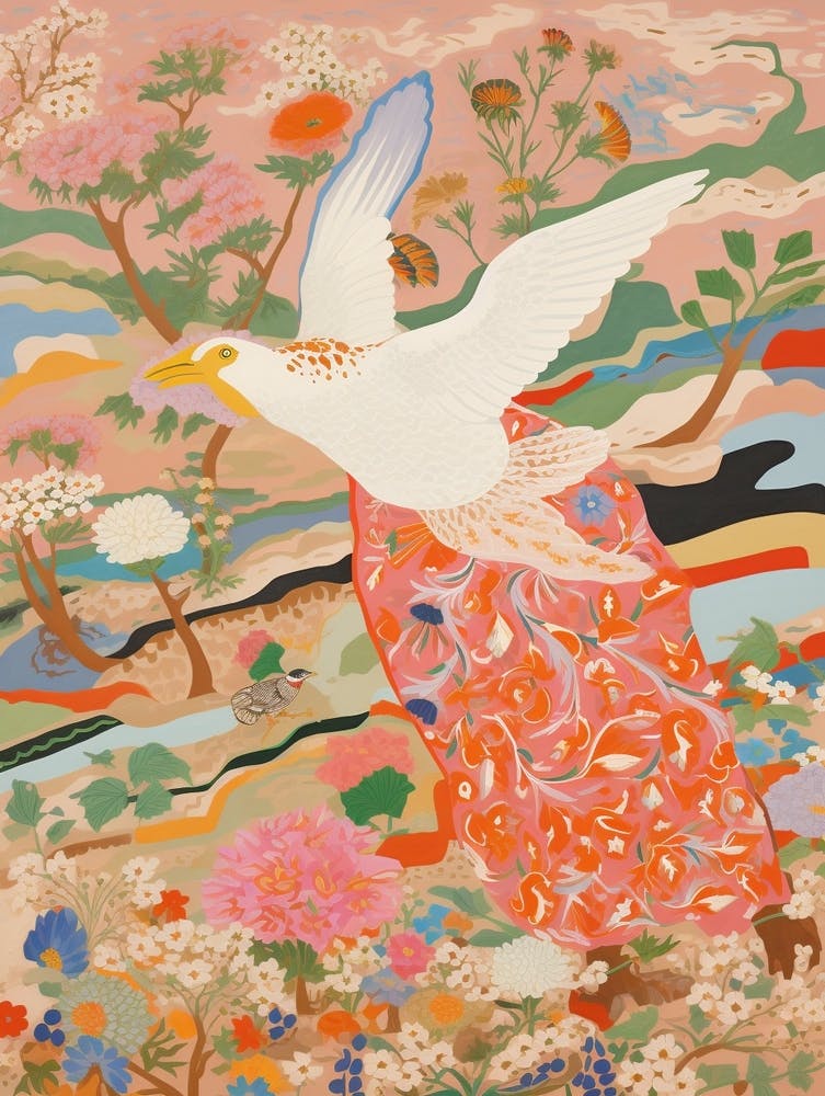 Maximalist Bird Painting Seagull 1