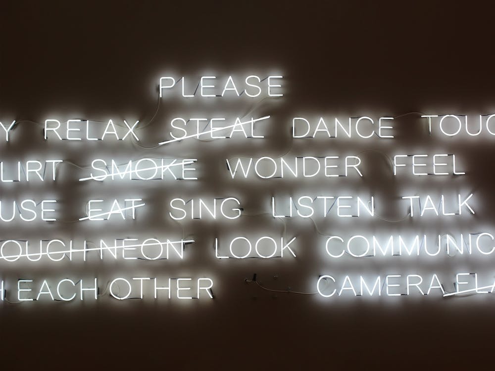 Please Jeppe Hein Neon White Sign, Boston