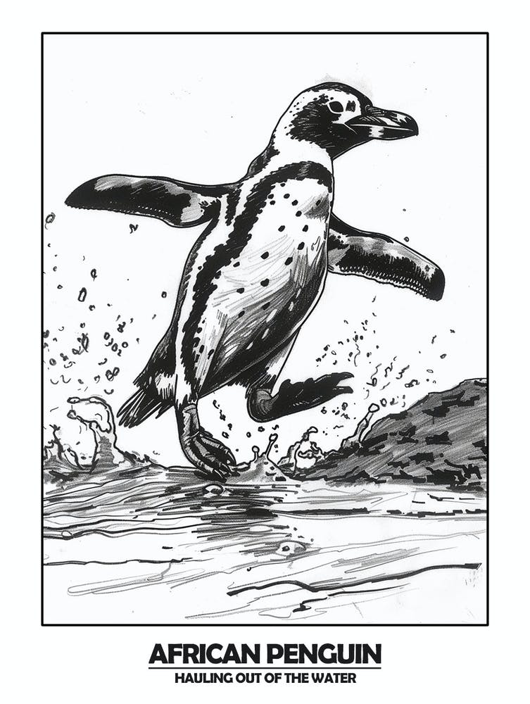 Penguin Hauling Out Of The Water Poster 1