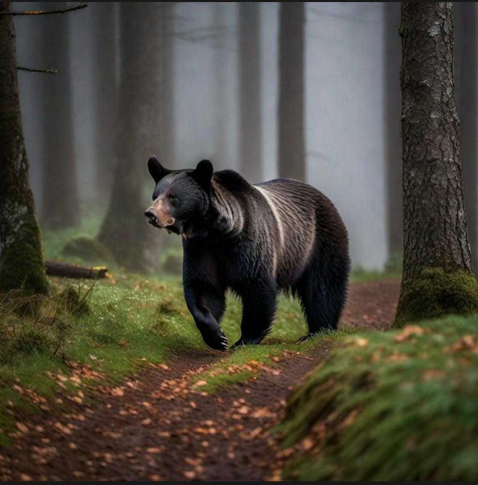 Black Bear In The Forest