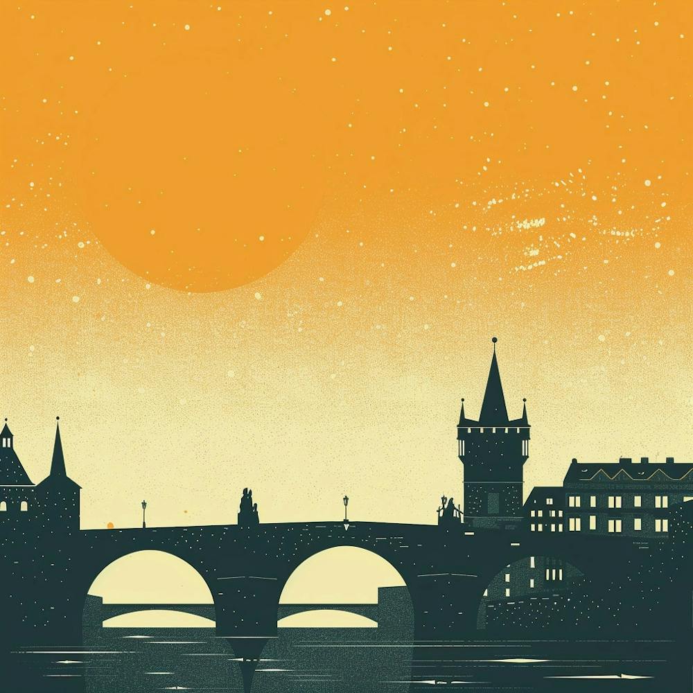 A Prague With Charles Bridge Minimal Illustratio 1720467905 4