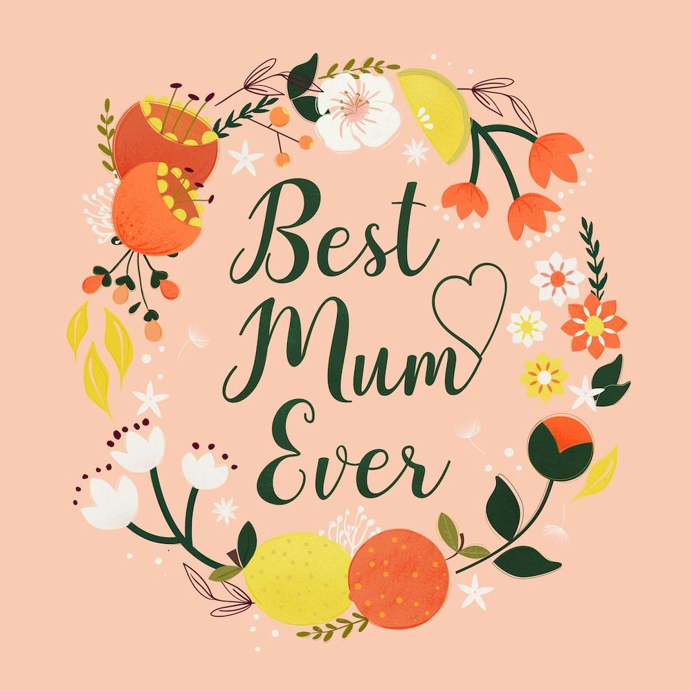 Best Mum Floral Wrath Square