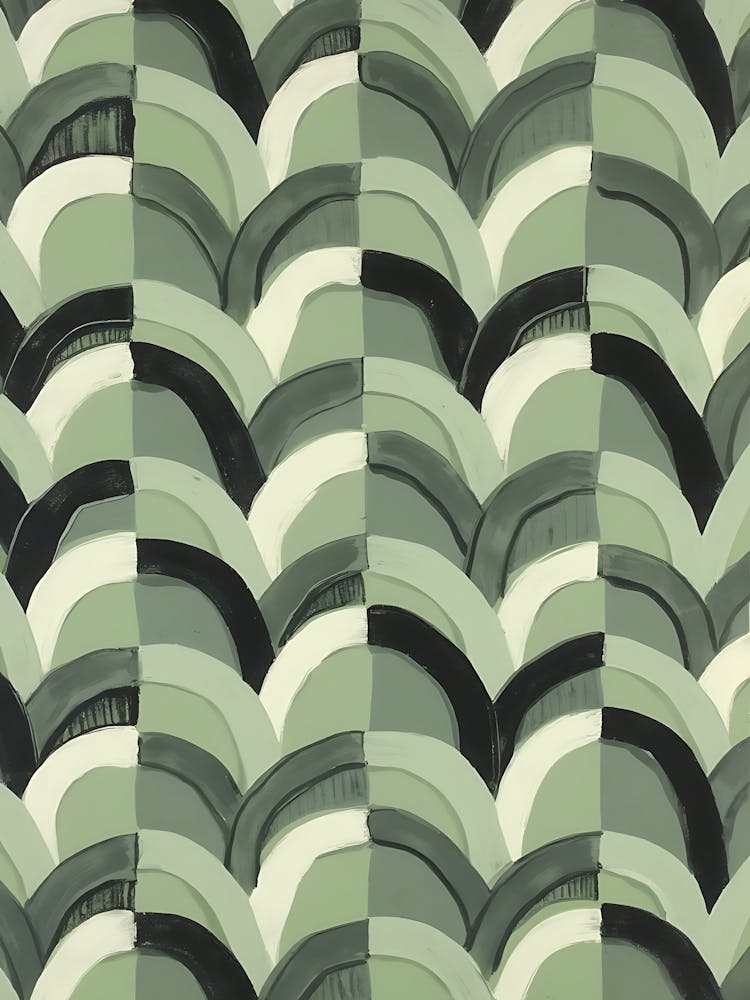 Modern Sage Green Leaf Print