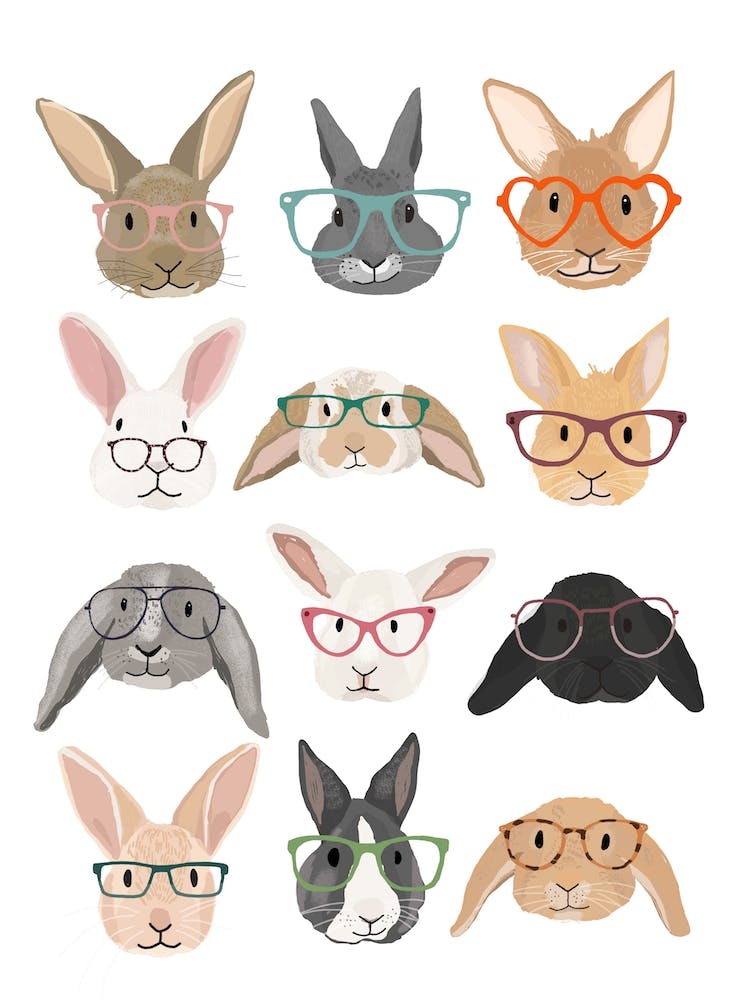 Rabbits In Glasses