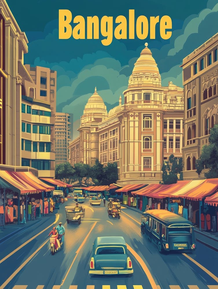 Aihrgdesign A 1970s Inspired Travel Poster For Bangalore 3