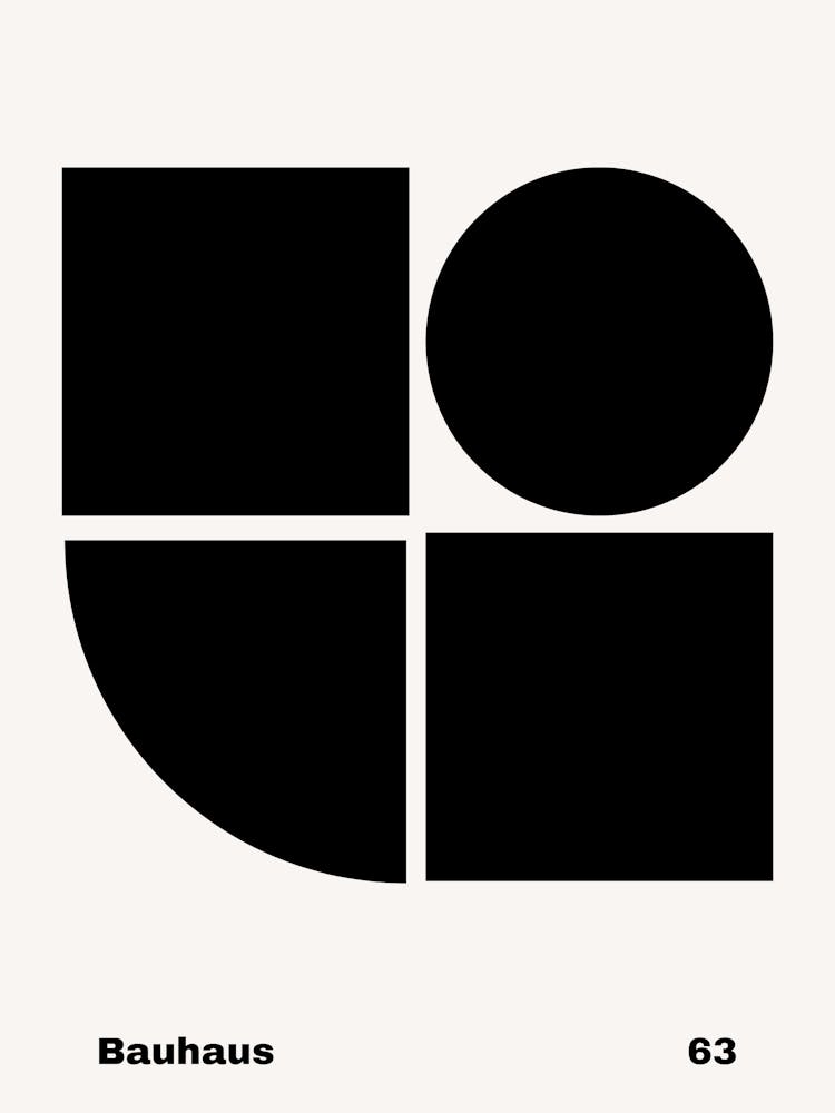 Geometric Bauhaus Poster B&W 63