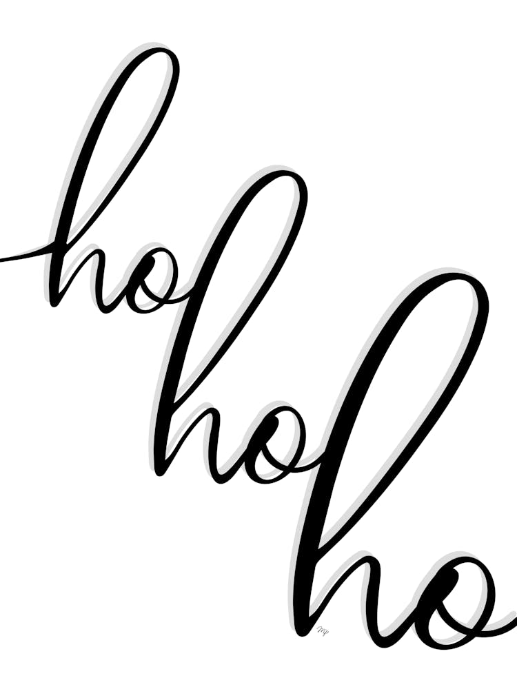 Hohoho Xmas typography 1