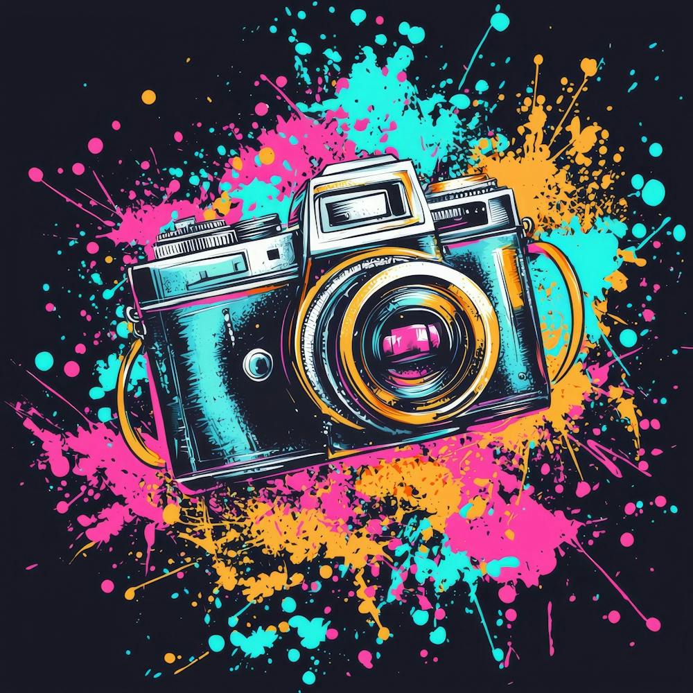 Camera With Splatters print