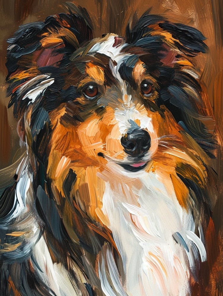 Shetland Sheepdog Acrylic Painting 4