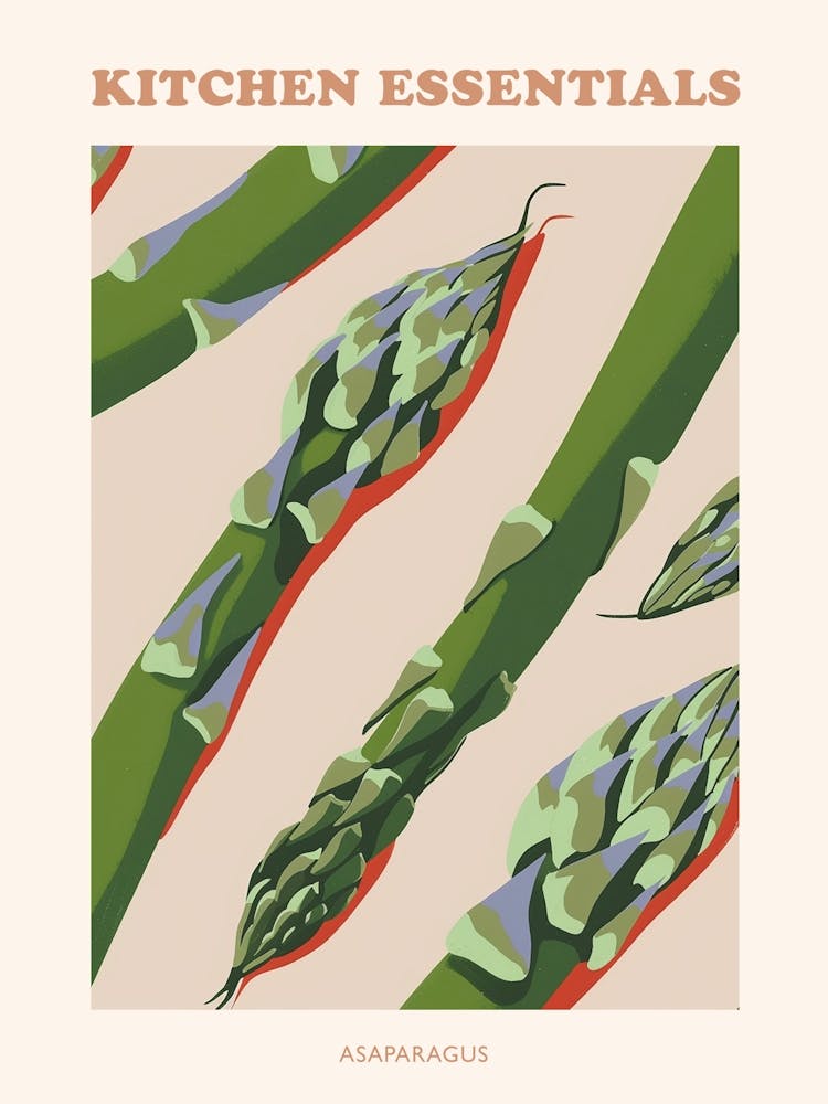 Asparagus Illustration Pattern Poster