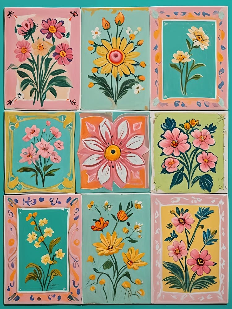 Floral Tile Set no6