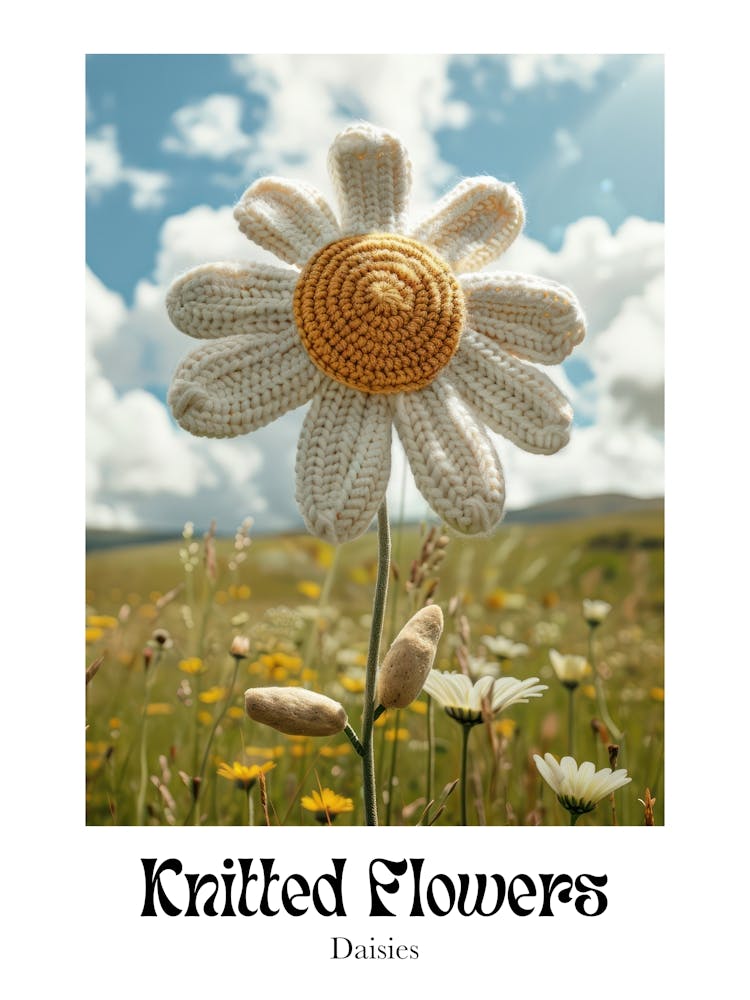 Knitted Flowers Daisies 1