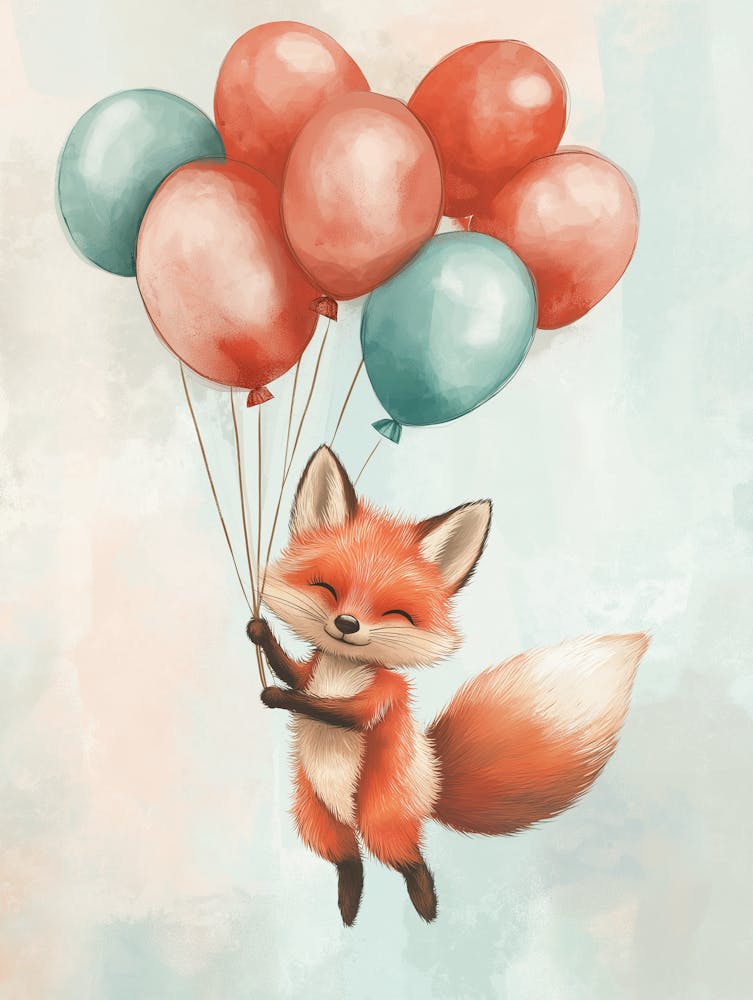 Fox With Balloons