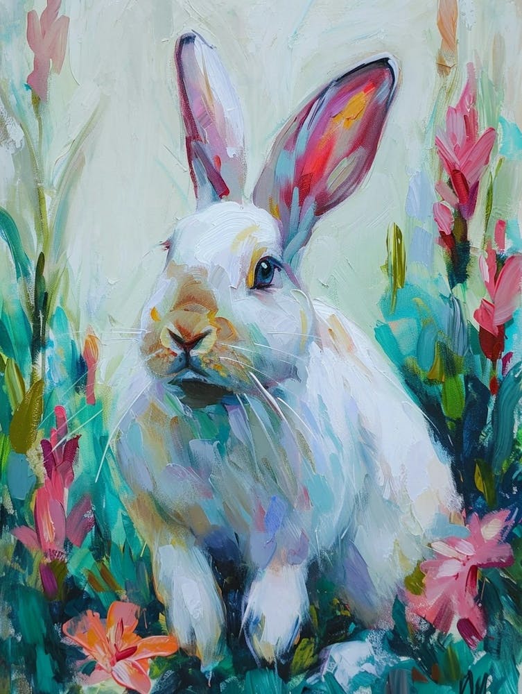 Florida White Rabbit Painting 2