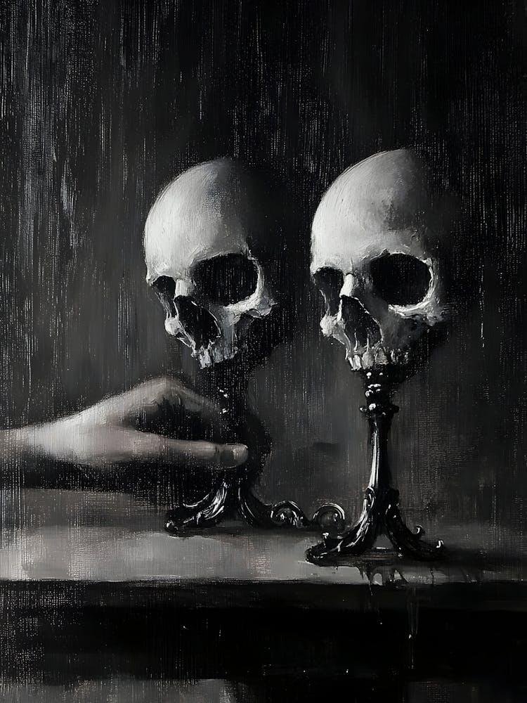Dark Gothic Two Skulls