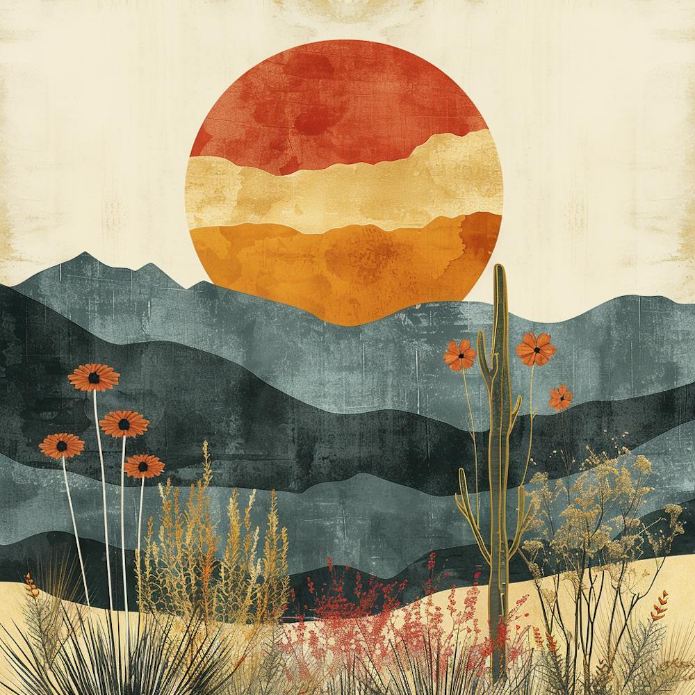 Sunset In The Desert Canvas Print 1