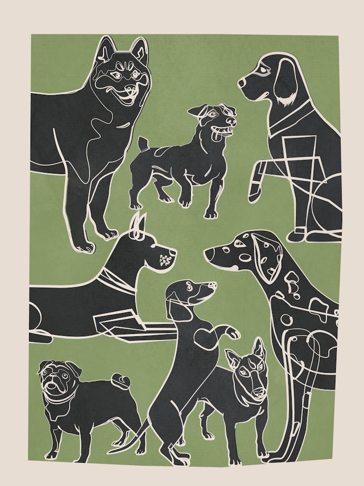 Minimal Abstract Dog Art 2